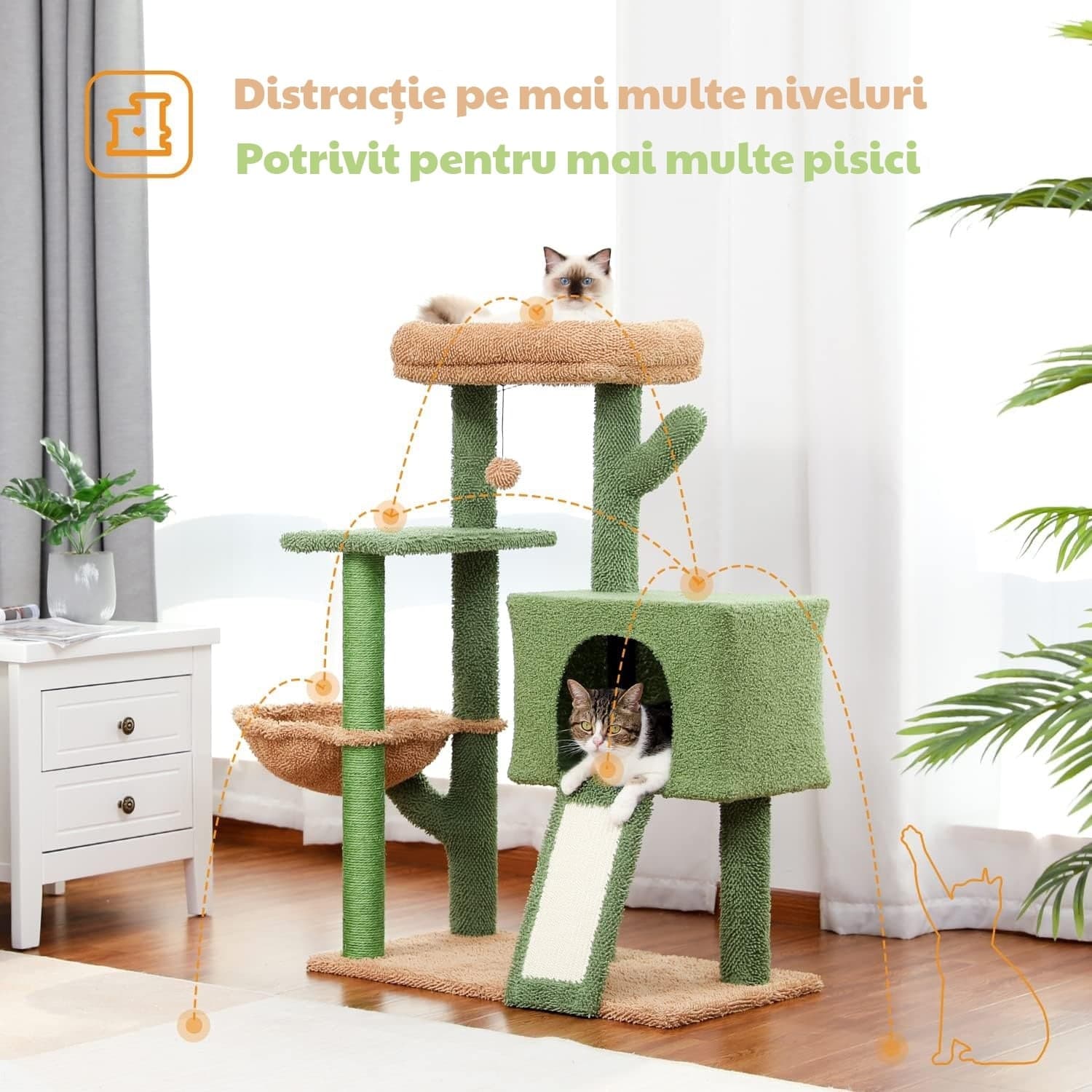 Ansamblu de Joaca pentru Pisici - Cactus TT 2